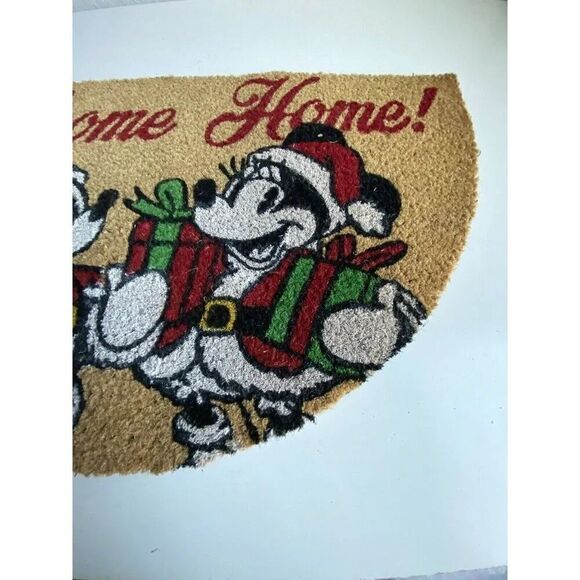 Disney Mickey Minnie Mouse Christmas Holiday  Coir Door Mat 18 X 30” Outdoor NEW - Picture 5 of 8